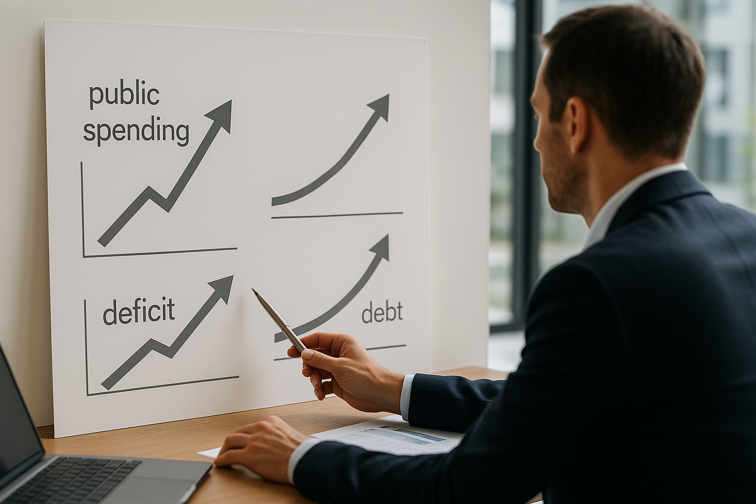 Schema concettuale su politica fiscale espansiva e impatto su deficit e debito pubblico
