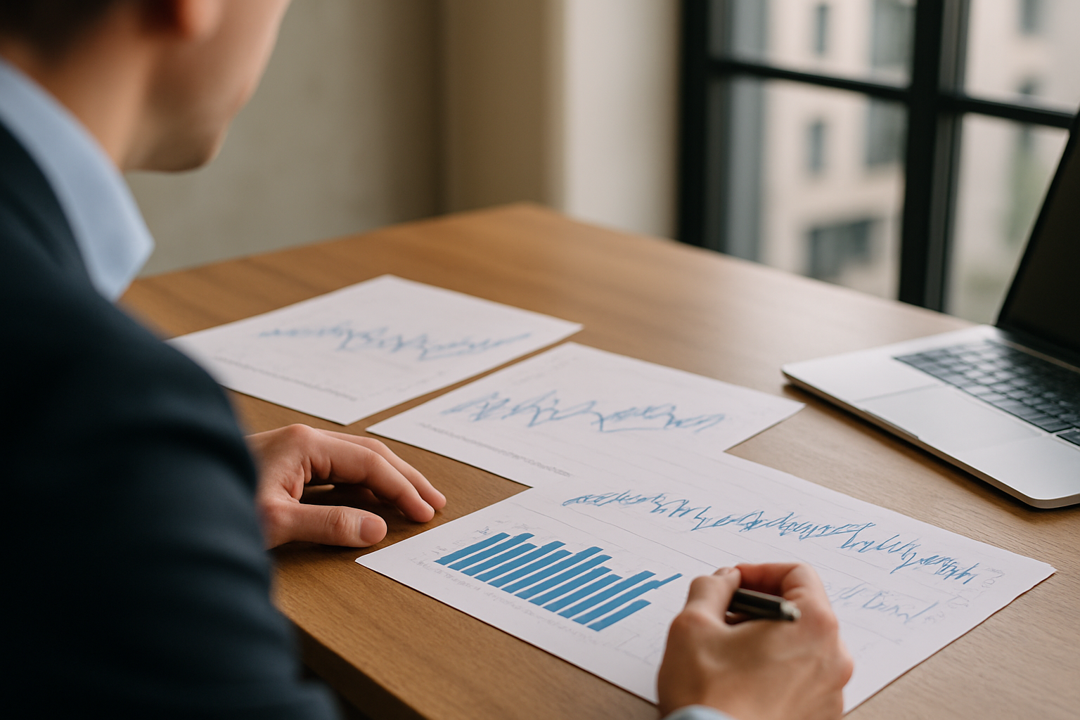 Grafici astratti su tassi, spread e volatilità per rappresentare l’analisi dei mercati finanziari